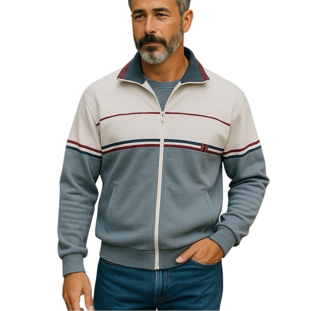 Vintage Retro 80's McGregor Track Tennis Full Zip Jacket RN 58992 Gray Medium